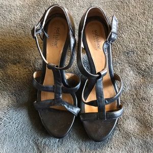 Super Comfortable Summer Heel - Black Leather
